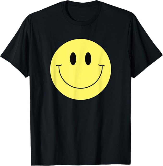 70s Yellow Smile Face Cute Happy Peace Smiling Face T-Shirt | Amazon (US)