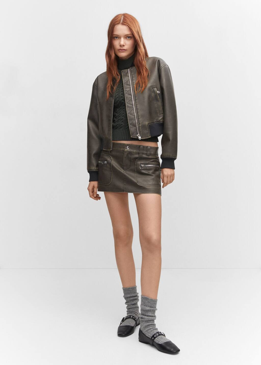 100% leather bomber jacket -  Women | Mango USA | MANGO (US)