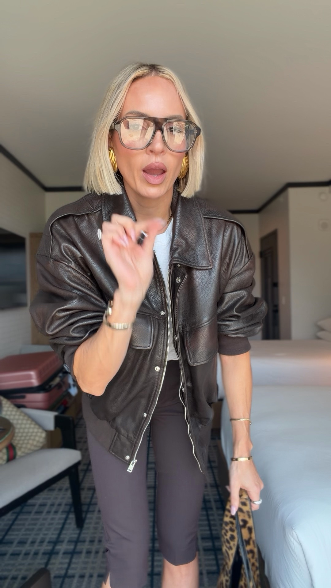 Wearing a medium in the @LAMARQUE jacket. Wearing small in the T-shirt. wearing a small in the capris. Heels run tts



#sponsored

#LTKCon #LTKTall #LTKOver40
