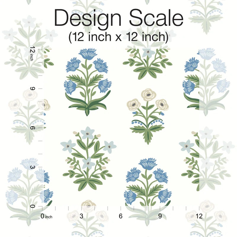 Rifle Paper Co. Mughal 27" L x 27" W Smooth Wallpaper Roll | Wayfair North America