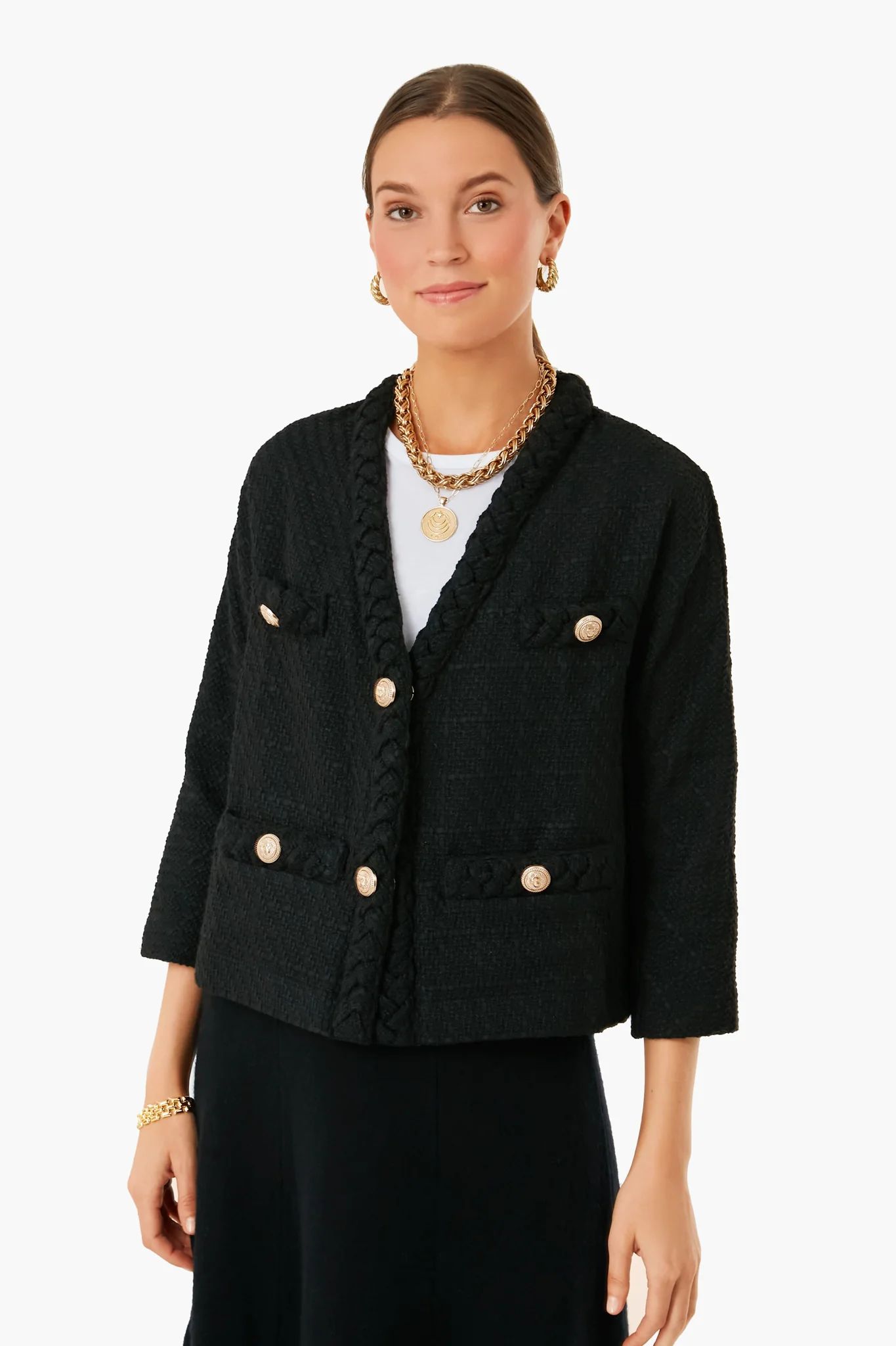 Black Clodagh Tweed Jacket | Tuckernuck (US)