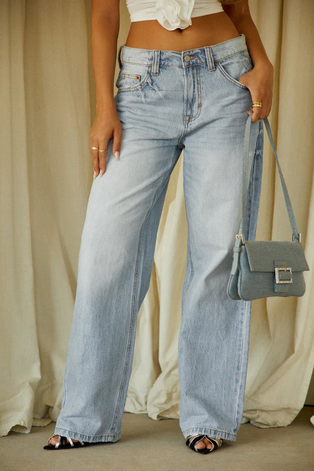 Miss Lola | Katie Denim High Waist Wide Leg Denim Pant | MISS LOLA