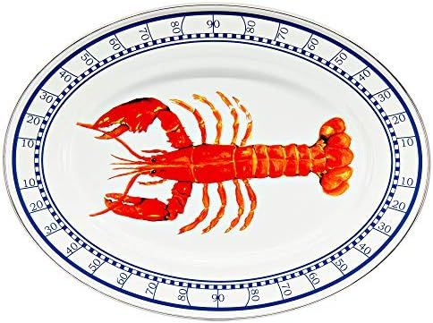 Golden Rabbit Enamelware - Lobster Pattern - 12 x 16" Oval Platter | Amazon (US)