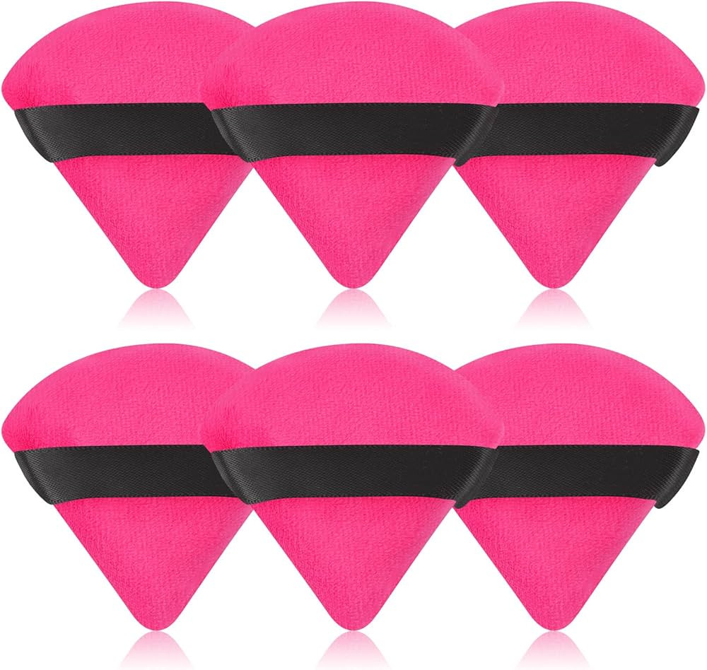 Pimoys 6 Pieces Triangle Powder Puff Face Makeup Sponge Soft Velour Puffs for Loose Powder Body P... | Amazon (US)