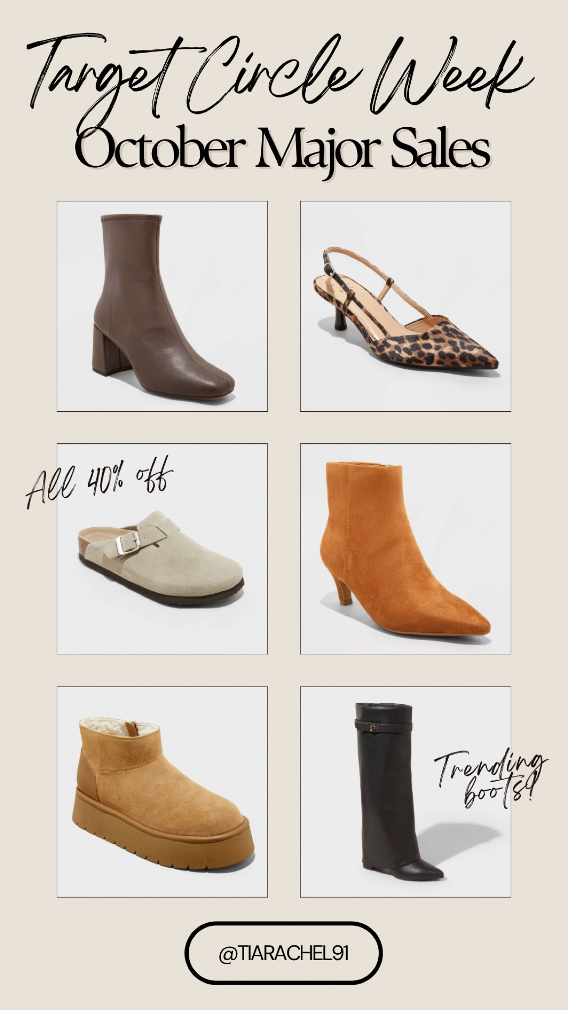 TODAY ONLY Target fall shoes all 40% off for Target Circle Week! 

#LTKStyleTip #LTKShoeCrush #LTKSaleAlert