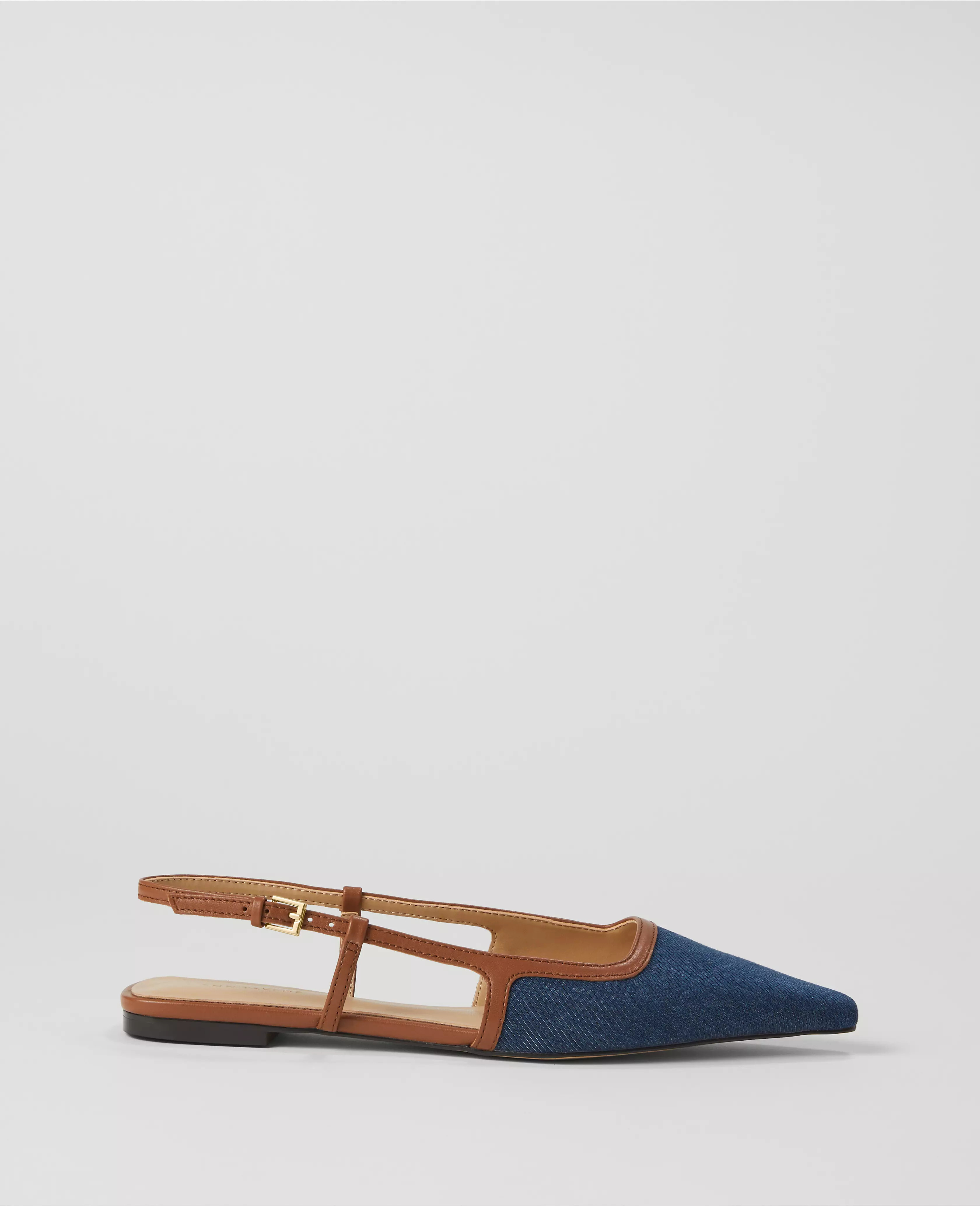 Denim Nip Toe Slingback Flats | Ann Taylor