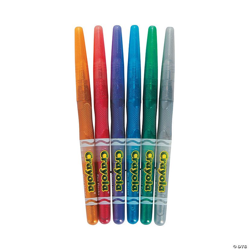 6-Color Crayola® Glitter Markers | Oriental Trading Company