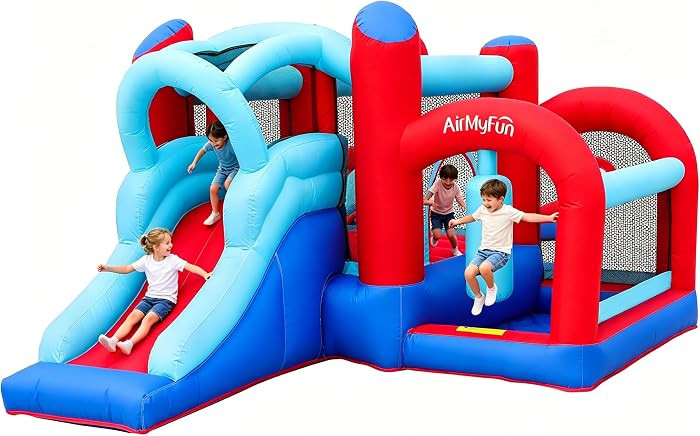 AirMyFun Inflatable Bounce House, Bouncy House with Slide,Indoor Outdoor Bounce House with Ball P... | Amazon (US)