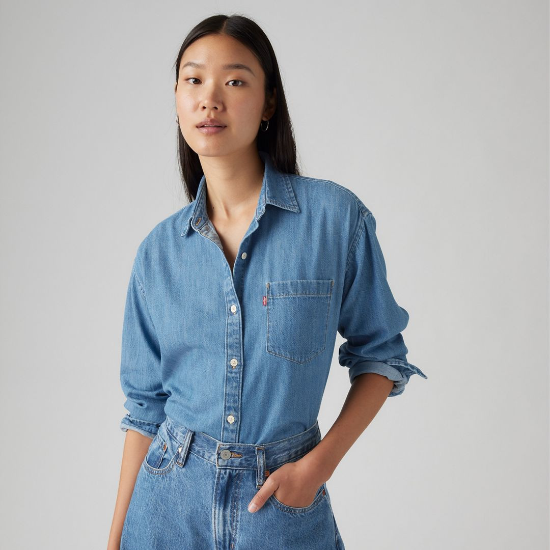 Levi's Harlie Boyfriend Linen+ Denim Shirt - Women's XL | Levi's US