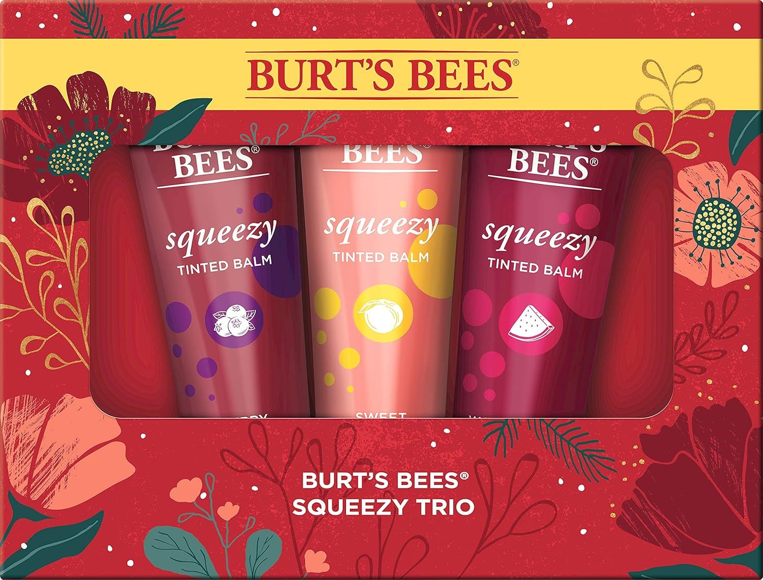 Burt’s Bees Holiday Gift, 3 Lip Care Stocking Stuffer Products, Squeezy Trio Set - Squeezy Tint... | Amazon (US)