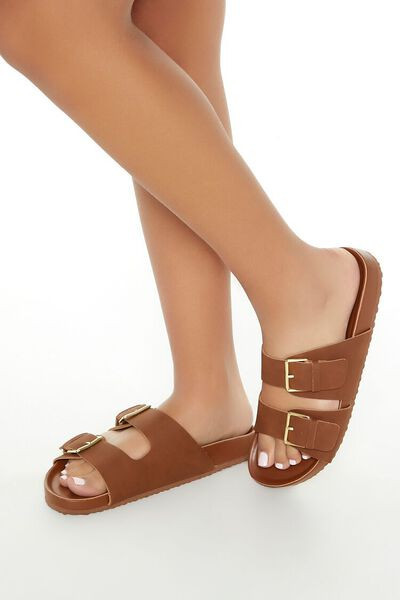 Faux Leather Dual-Strap Sandals | Forever 21