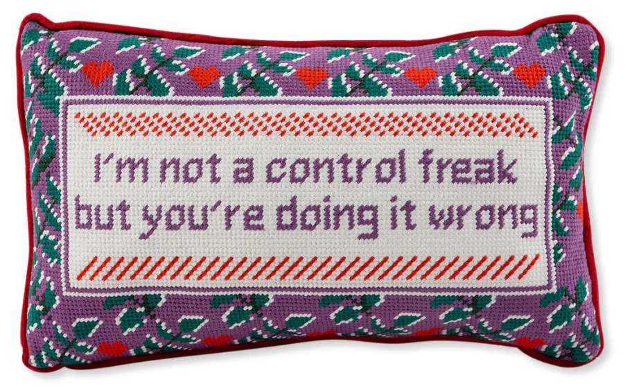 Control Freak Needlepoint Pillow | Over The Moon
