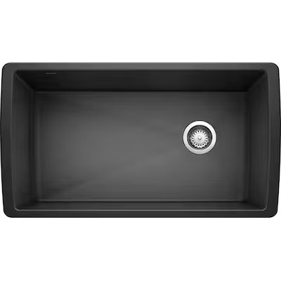 BLANCO Diamond Undermount 33.5-in x 18.5-in Anthracite (Black) Single Bowl Kitchen Sink Lowes.com | Lowe's
