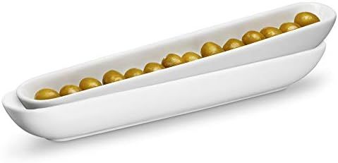 Kook Olive Boat Tray, Ceramic Serving Dish, Narrow Canoe for Charcuterie Board, Cheeses and Appet... | Amazon (US)