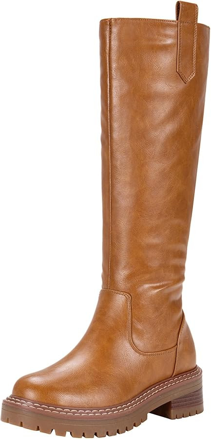 Vepose Women’s 9658 Knee High Boots Low Heel, Platform Tall Boots with Side Zipper for Ladies | Amazon (US)
