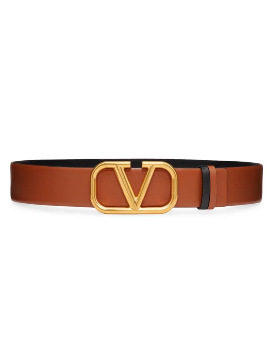Reversible VLogo Signature Belt In Glossy Calfskin 40mm | Saks Fifth Avenue
