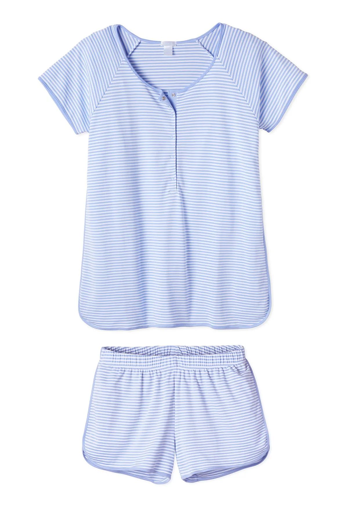 Pima Maternity Shorts Set in Hydrangea | Lake Pajamas