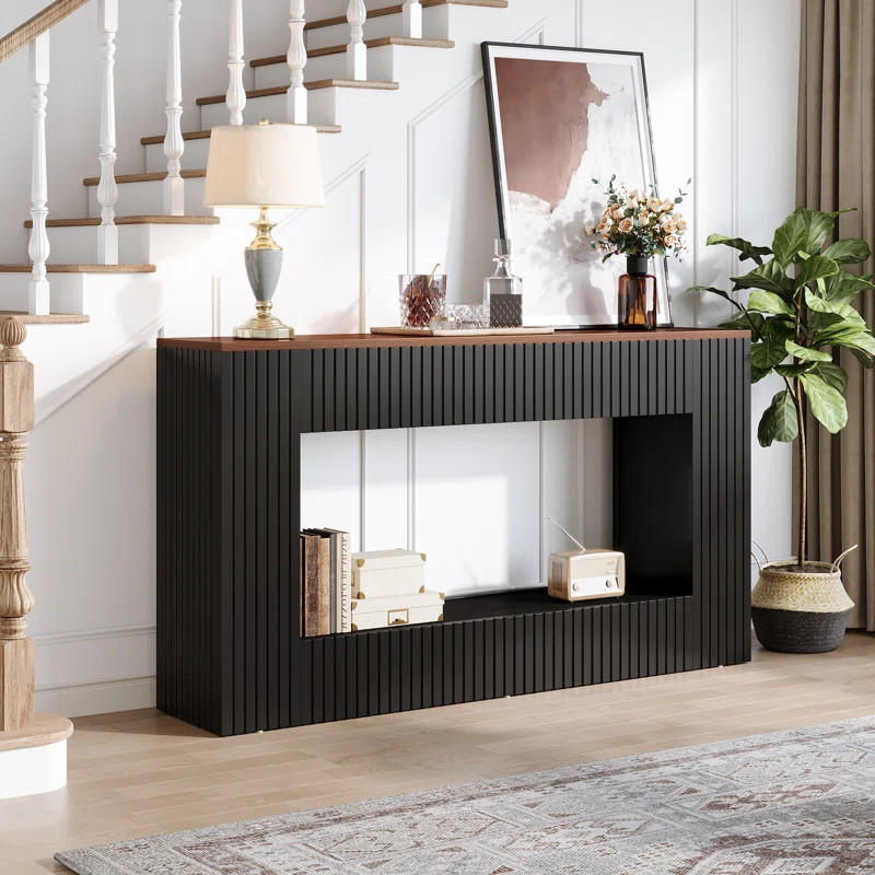 Modern Console Table, 55 Inch Wood Entryway Table With Storage | Wayfair North America
