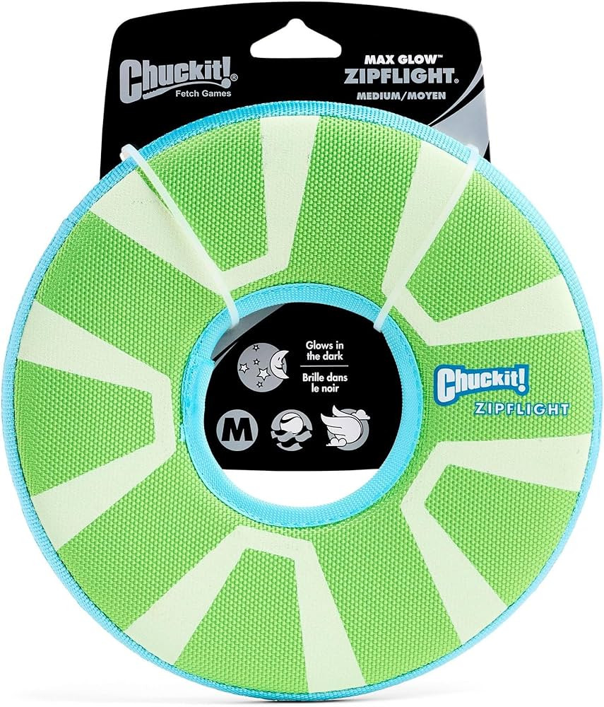 Chuckit! Max Glow Zipflight Flying Disc Dog Toy - Water Floating Flyer for Beach and Pool - Durab... | Amazon (US)