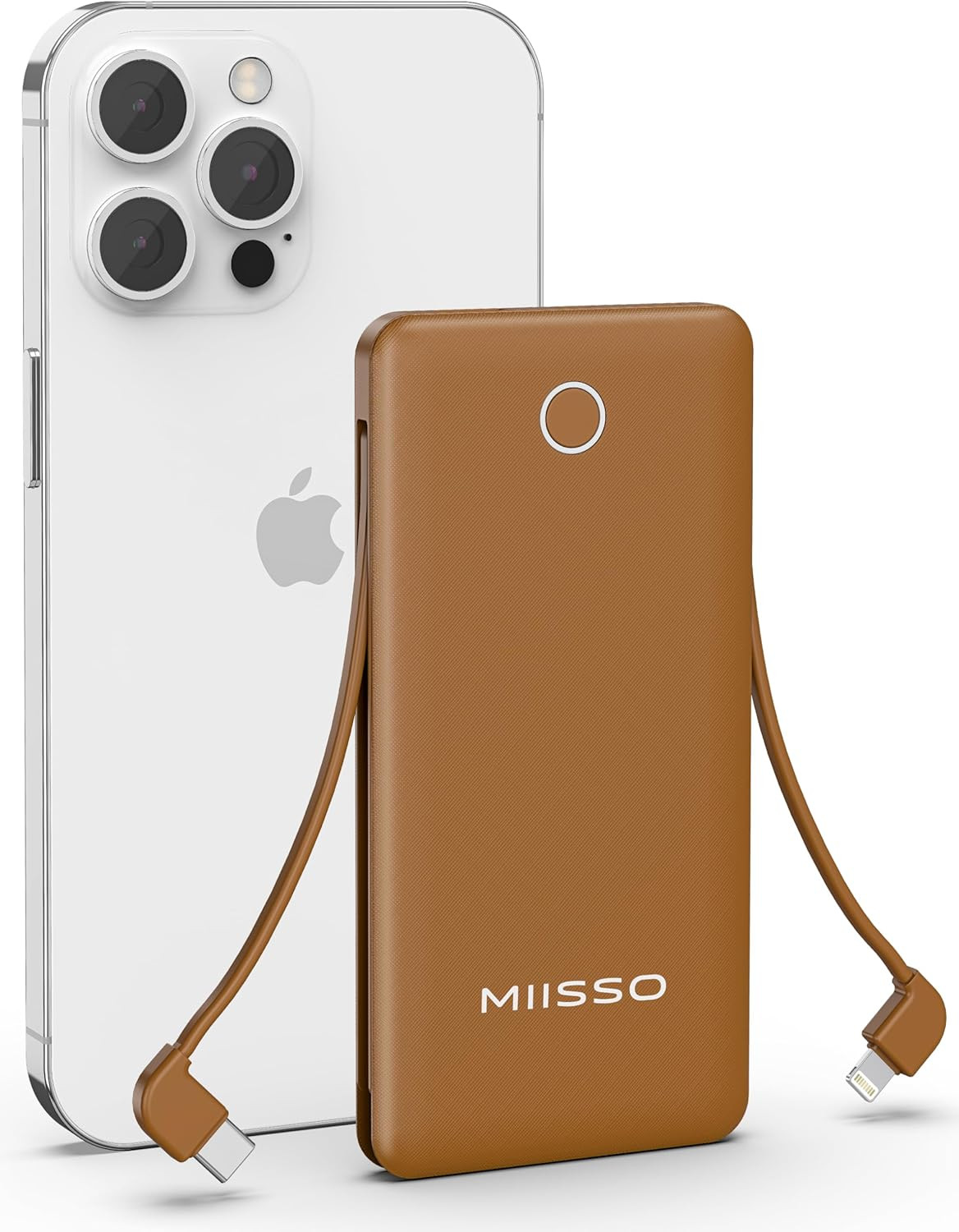 10000mAh Slim Portable Charger with Built in Cable, Power Bank Travel Charger External Battery Pa... | Amazon (US)