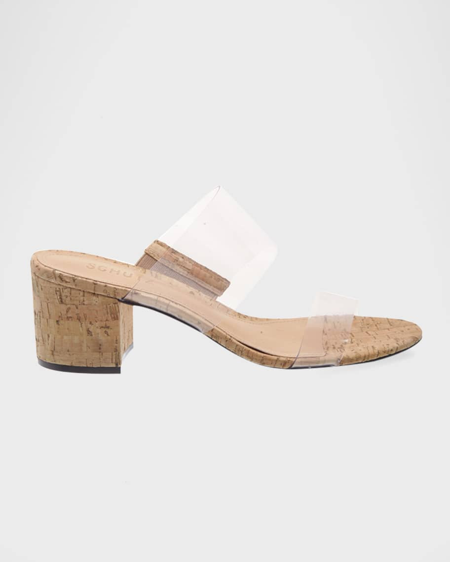 Victorie Vinyl Dual-Band Slide Sandals | Neiman Marcus
