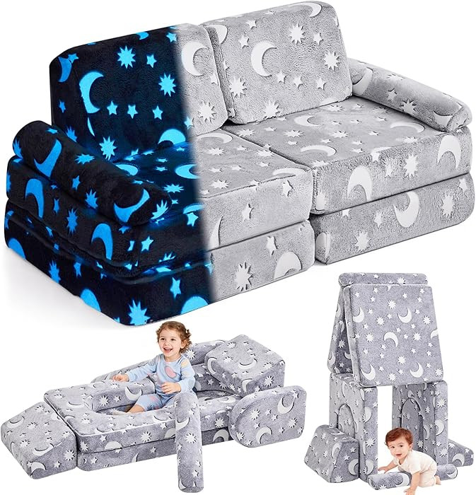 IFNOW Modular Kids Play Couch,Toddler Couch Kids Sofa,Child Sectional Sofa,Bedroom and Playroom F... | Amazon (US)