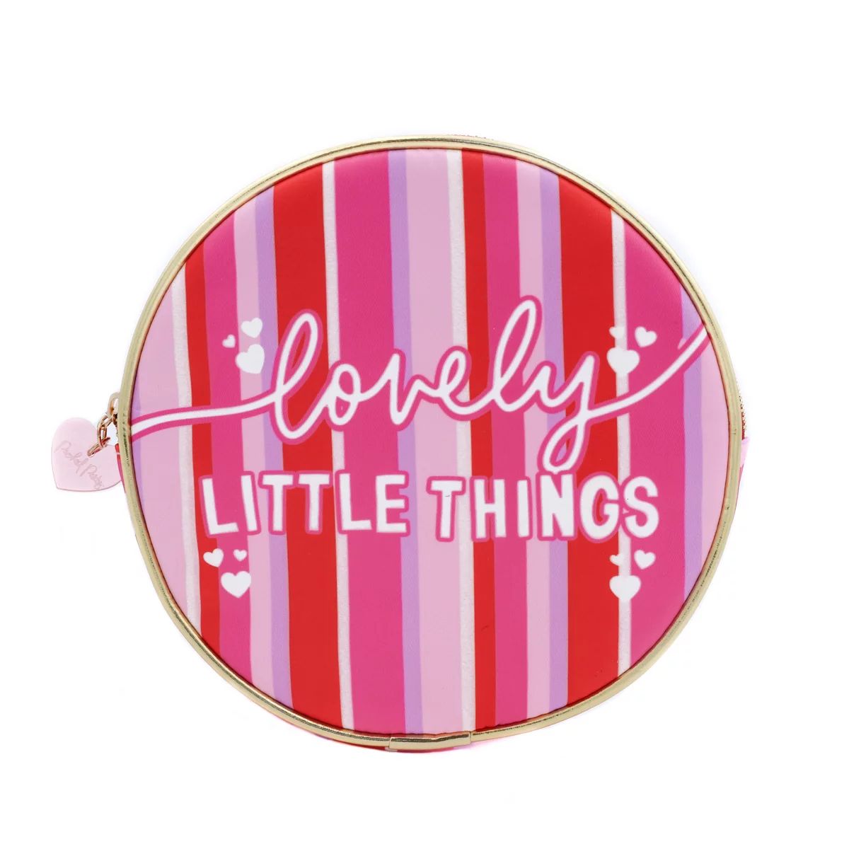 Packed Party 'Lovely Little Things' Pink Zipper Pouch, Pink Stripe Design, Acrylic zipper pull | Walmart (US)