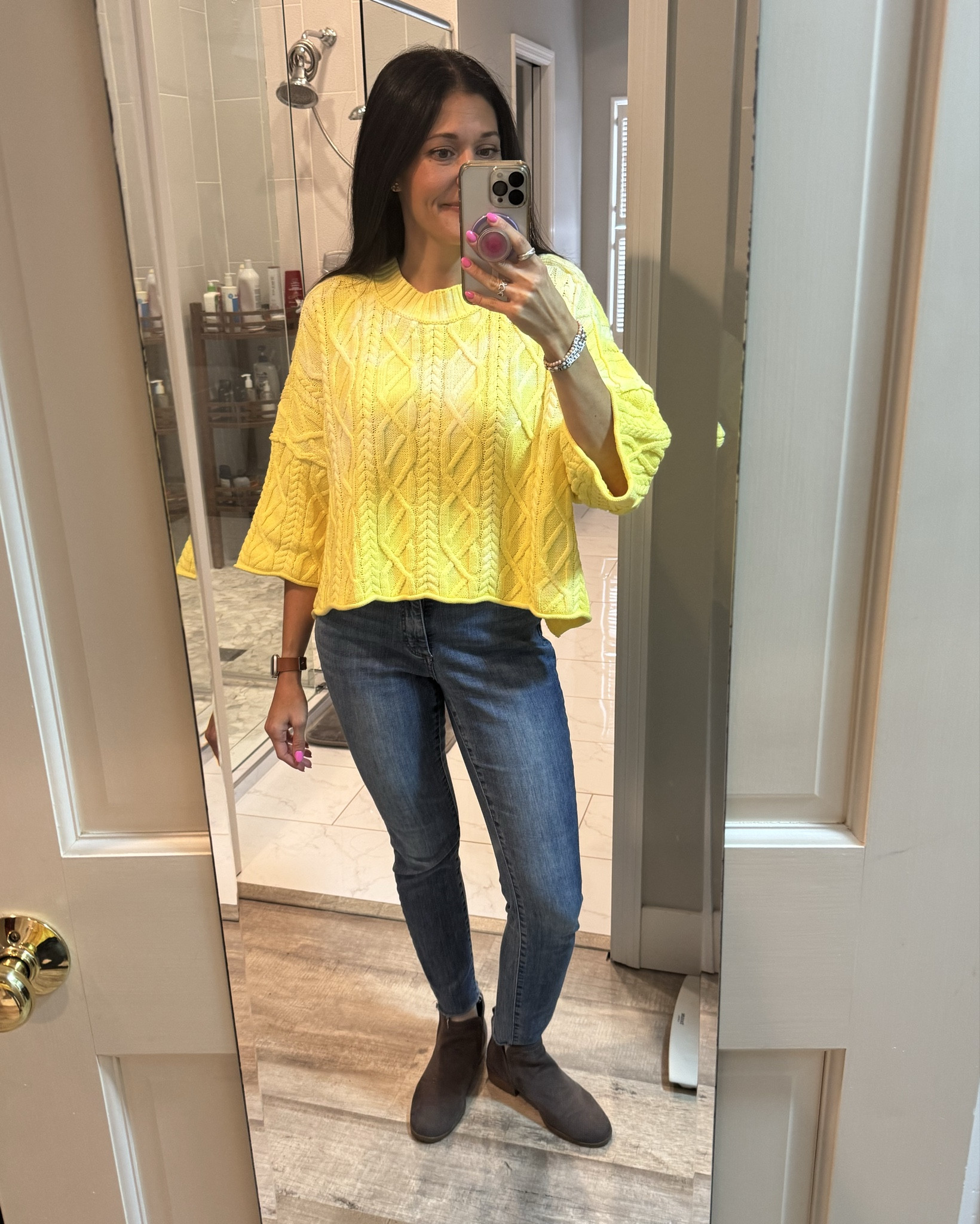 It is finally starting to feel like spring!!! This sweater is the perfect transitional piece, not only for the sleeve length and cropped style, but the color! It just looks and feels like sunshine. It comes in a bunch of other cute colors, too. I’m in an xs.

#LTKStyleTip #LTKWatchNow #LTKSeasonal