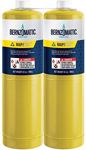 (2) 14.1 oz Bernzomatic Pre-Filled MAP-Pro Gas Torch Style Cylinder - Pack of 2 | Amazon (US)
