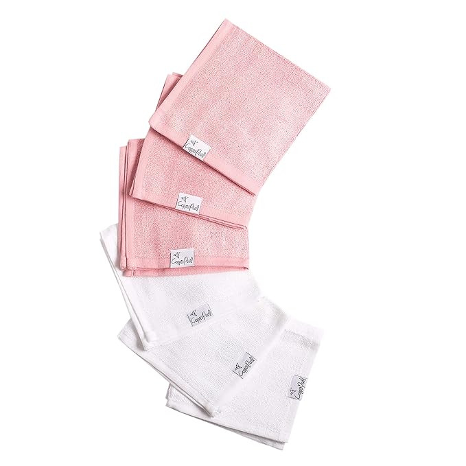 6 Ultra Soft Baby Bath Washcloths Premium Large Soft"Darling" (Pink/White) 11" x 11" Towels by Co... | Amazon (US)
