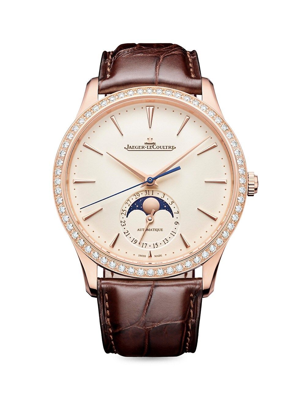 Jaeger-LeCoultre Rendez-Vous Rose Goldtone & Diamond Leather-Strap Watch | Saks Fifth Avenue