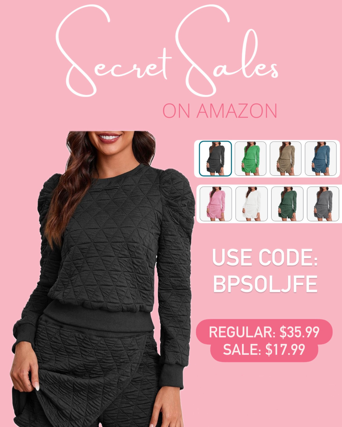 Secret Sales on Amazon!
Athleisure set, quilted skirt set that would be perfect for holidays, work pants that feel like workout pants, & faux leather straight leg pants for work!

#LTKWorkwear #LTKHoliday #LTKFindsUnder50