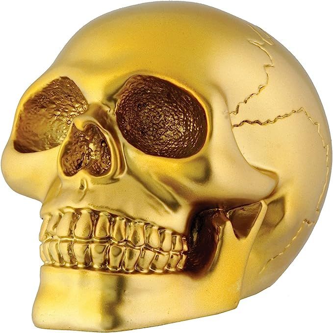 Gold Skull Head Collectible Skeleton Decoration Figurine Model | Amazon (US)