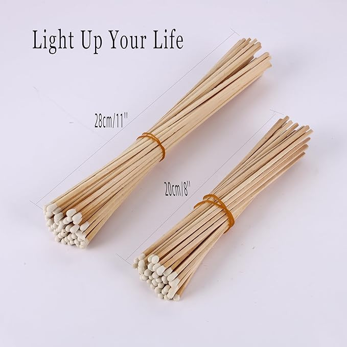 100Pcs 11'' White Matches for Candles with Striker - Long Wooden Candle Matches, Long Wood Safety... | Amazon (US)