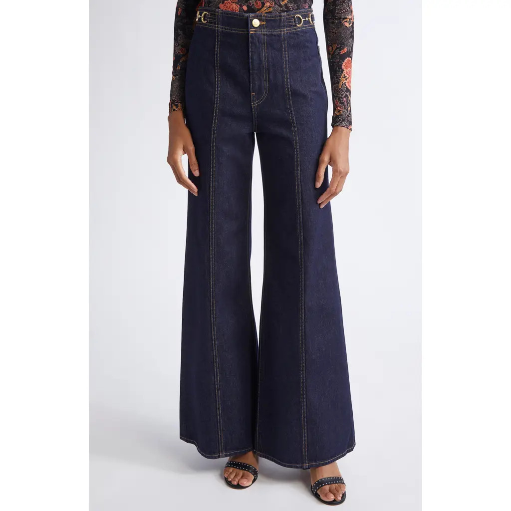 Ulla Johnson The Delphine High Waist Wide Leg Jeans in Tigris at Nordstrom, Size 32 | Nordstrom