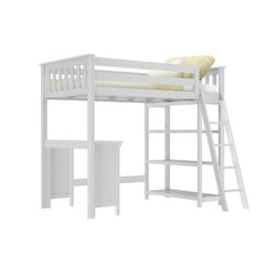 Twin Loft Bed With Bookcase & Desk | max & lily