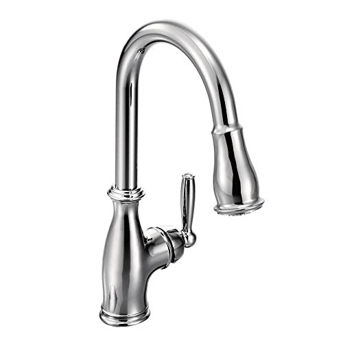 Moen Brantford Chrome One-Handle Pulldown Kitchen Faucet Featuring Power Poost and Reflex, 7185C | Amazon (US)