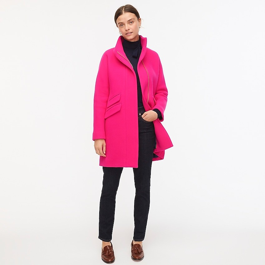 Cocoon coat in Italian stadium-cloth wool | J. Crew US
