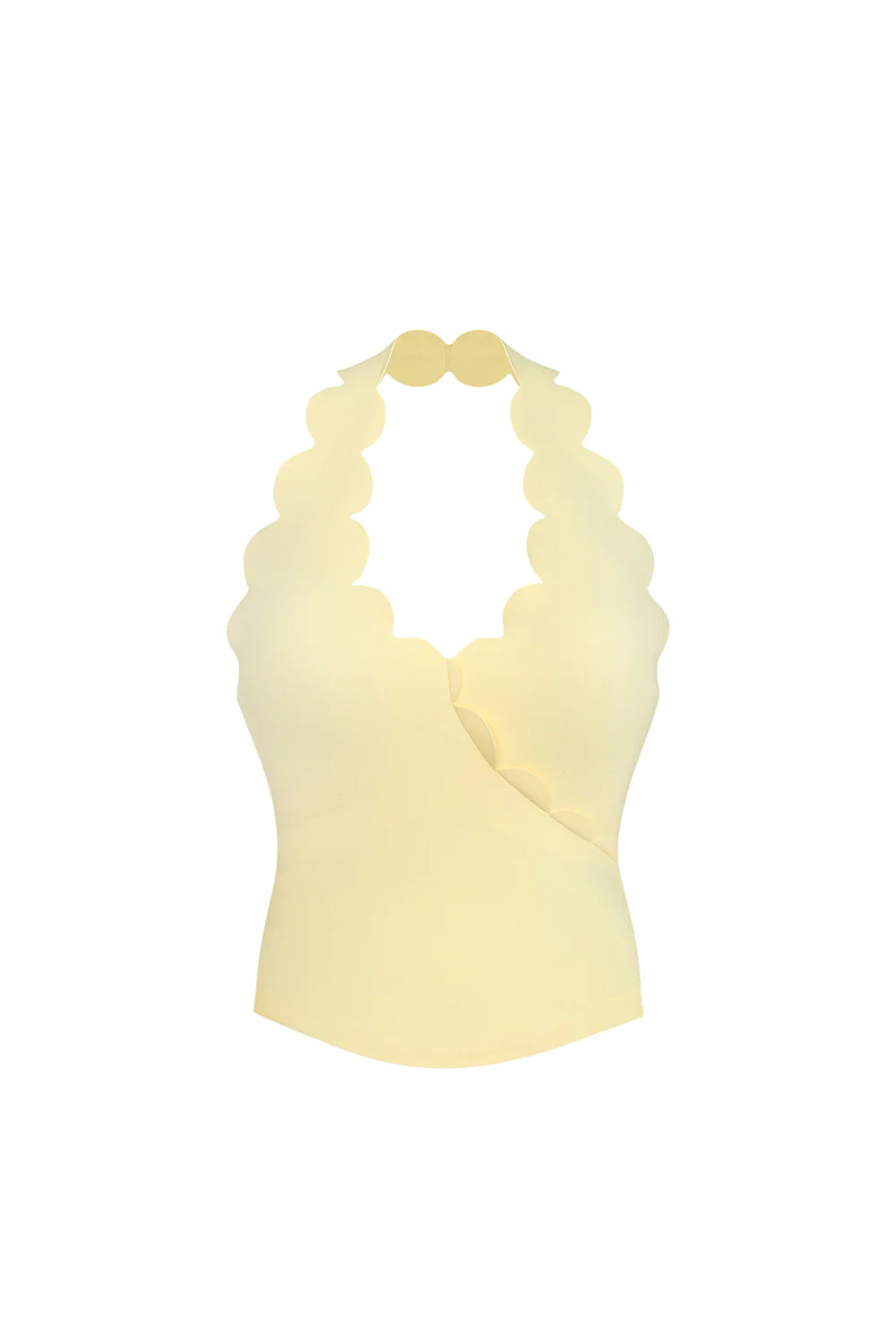 Riviera Scallop Halter Bra Tank | WISKIIACTIVE