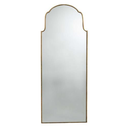 Gabby Pauline French Country Gold Iron Arched Frame Floor Mirror | Kathy Kuo Home