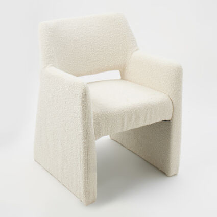 Cream Boucle Chair 85x65cm | TK Maxx
