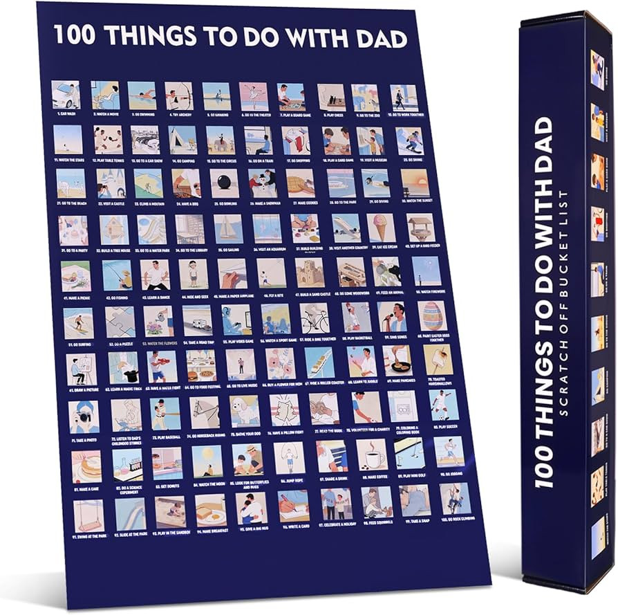 MEANINGFUL GIFTS FOR DAD\uff1aThis 100 Things to Do with Dad Bucket List Scratch Off Poster is a ... | Amazon (US)