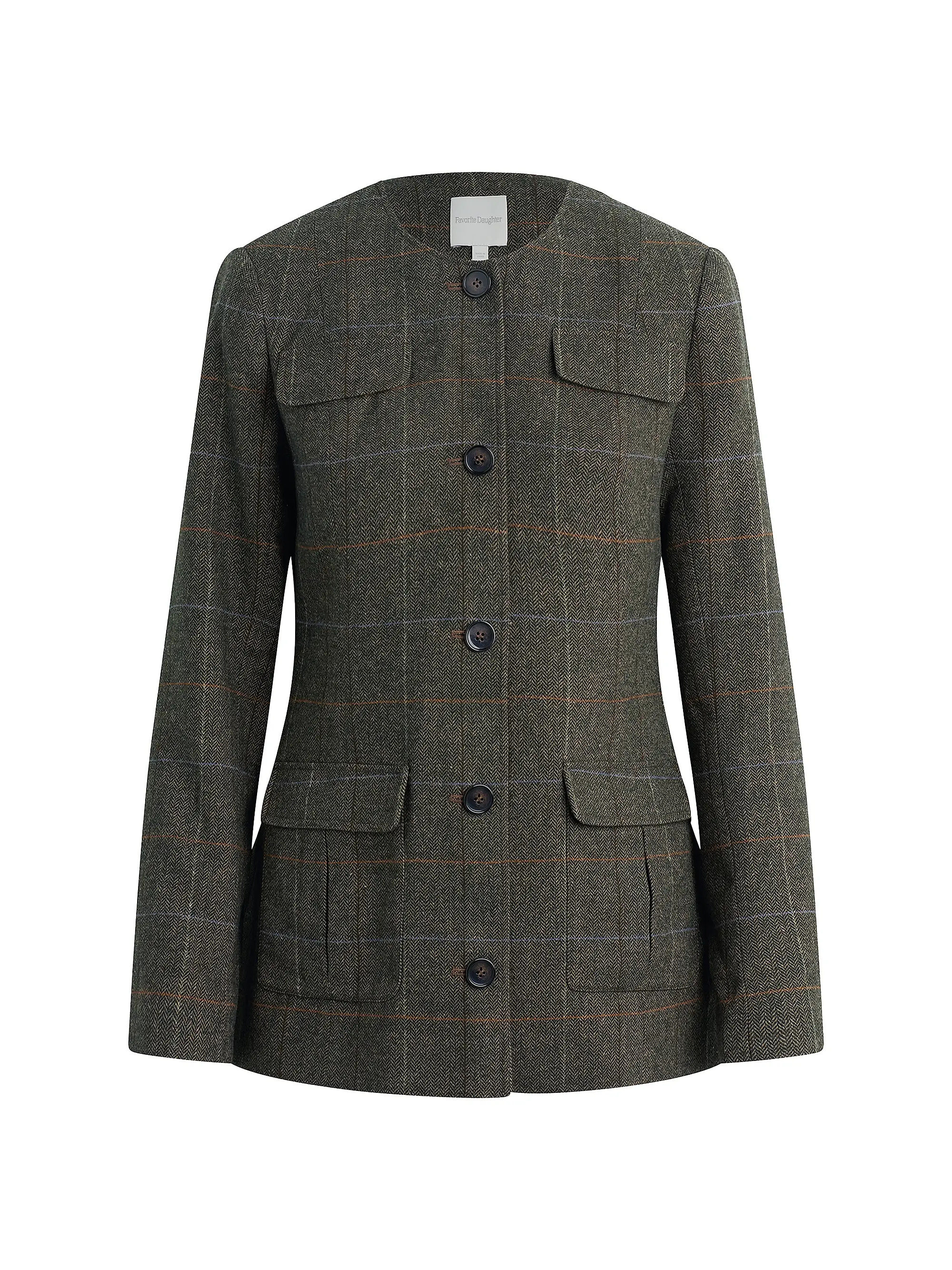 Favorite Daughter The Spencer Plaid Collarless Jacket | Saks Fifth Avenue | Saks Fifth Avenue