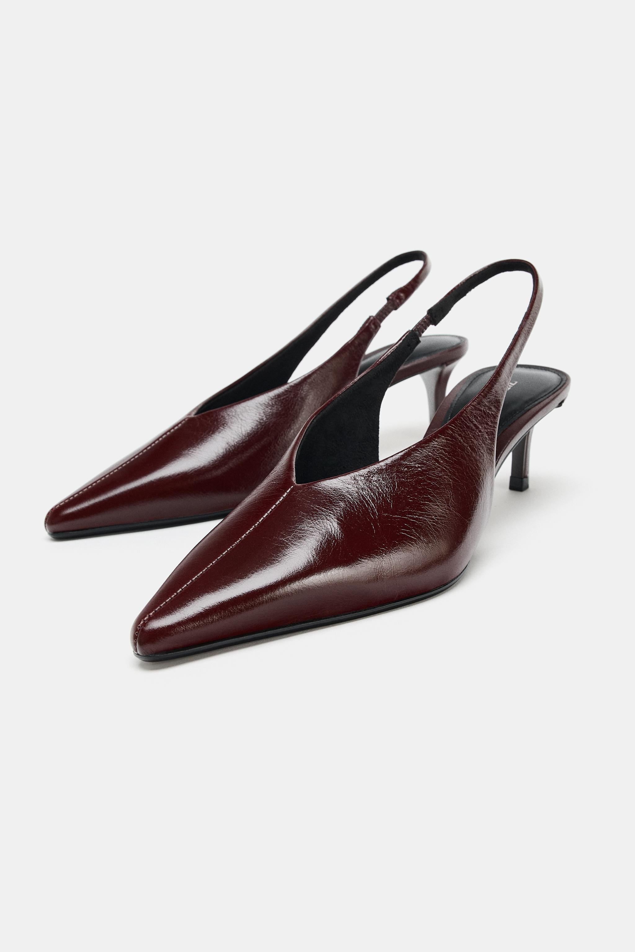 LEATHER SLINGBACKS | Zara US