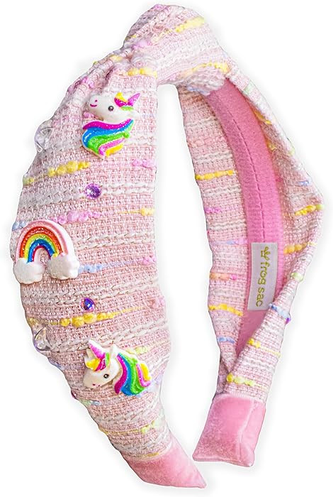 FROG SAC Knot Headband for Girls, Knotted Headbands for Toddler Kids, Rainbow Beaded Unicorn Hair... | Amazon (US)