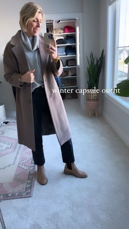 Winter capsule outfit w/ cashmere sweater, straight leg jeans, boots + overcoat 

I’m wearing my tts small in the turtleneck sweater 

#LTKHoliday #LTKCyberWeek #LTKover40