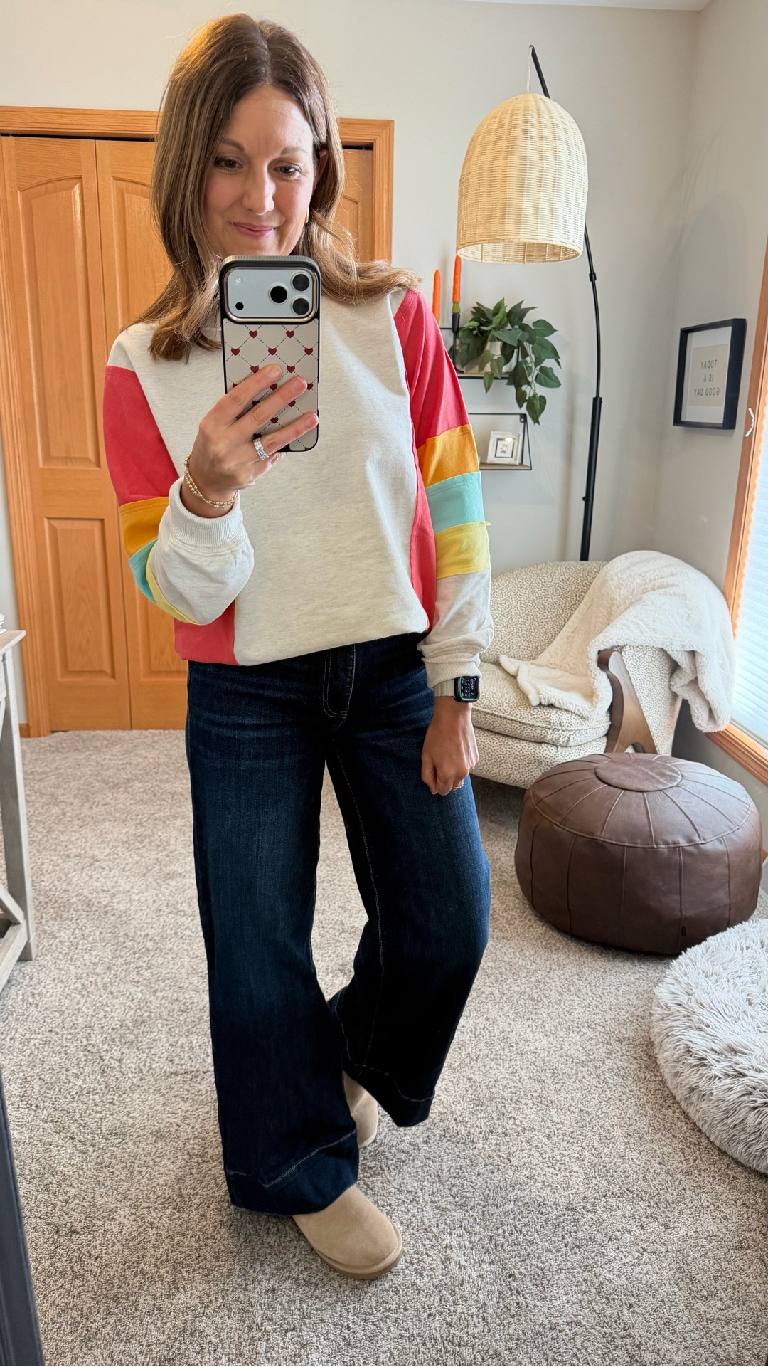 The perfect lightweight sweatshirt for spring! Loving the pop of color! 

Fit Tips
Sweatshirt - slightly oversized, in my true size S
Jeans - size down one, in size 0
Shoes - tts 

Maurices | Spring Look | Evereve 

#LTKOver40 #LTKSaleAlert