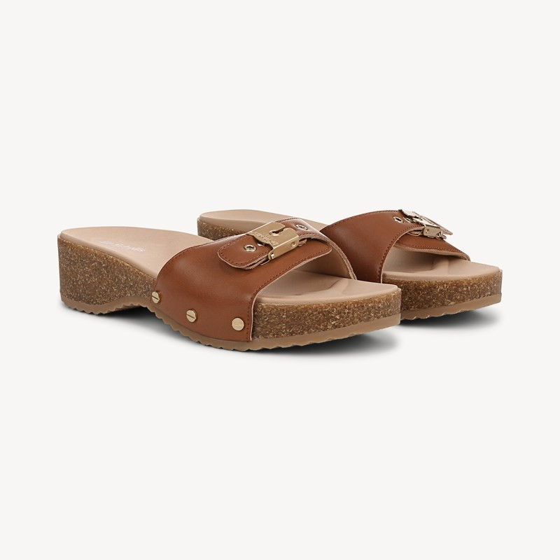 Dr. Scholl's Orig Collection Women's Original Flex Sandal Honey Brown Leather DRORG 8.0 M | Dr. Scholls