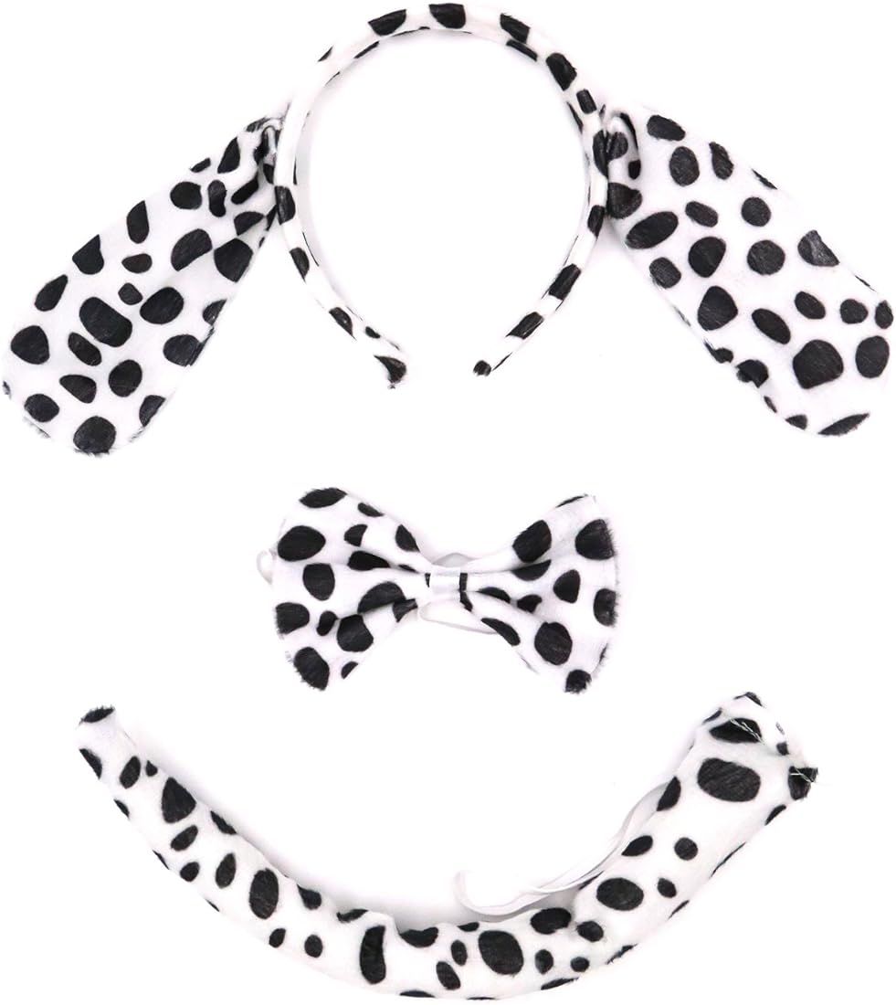 kinzd Kids Mouse Dalmatian Puppy Dog Headband Ears Tail Halloween Dress Up Costume | Amazon (US)
