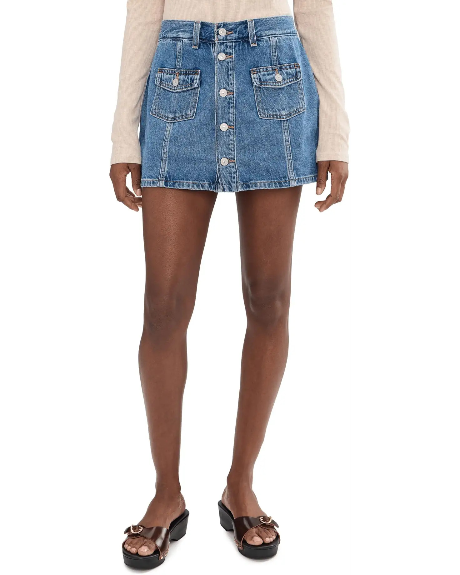 Button Front Skort | Zappos